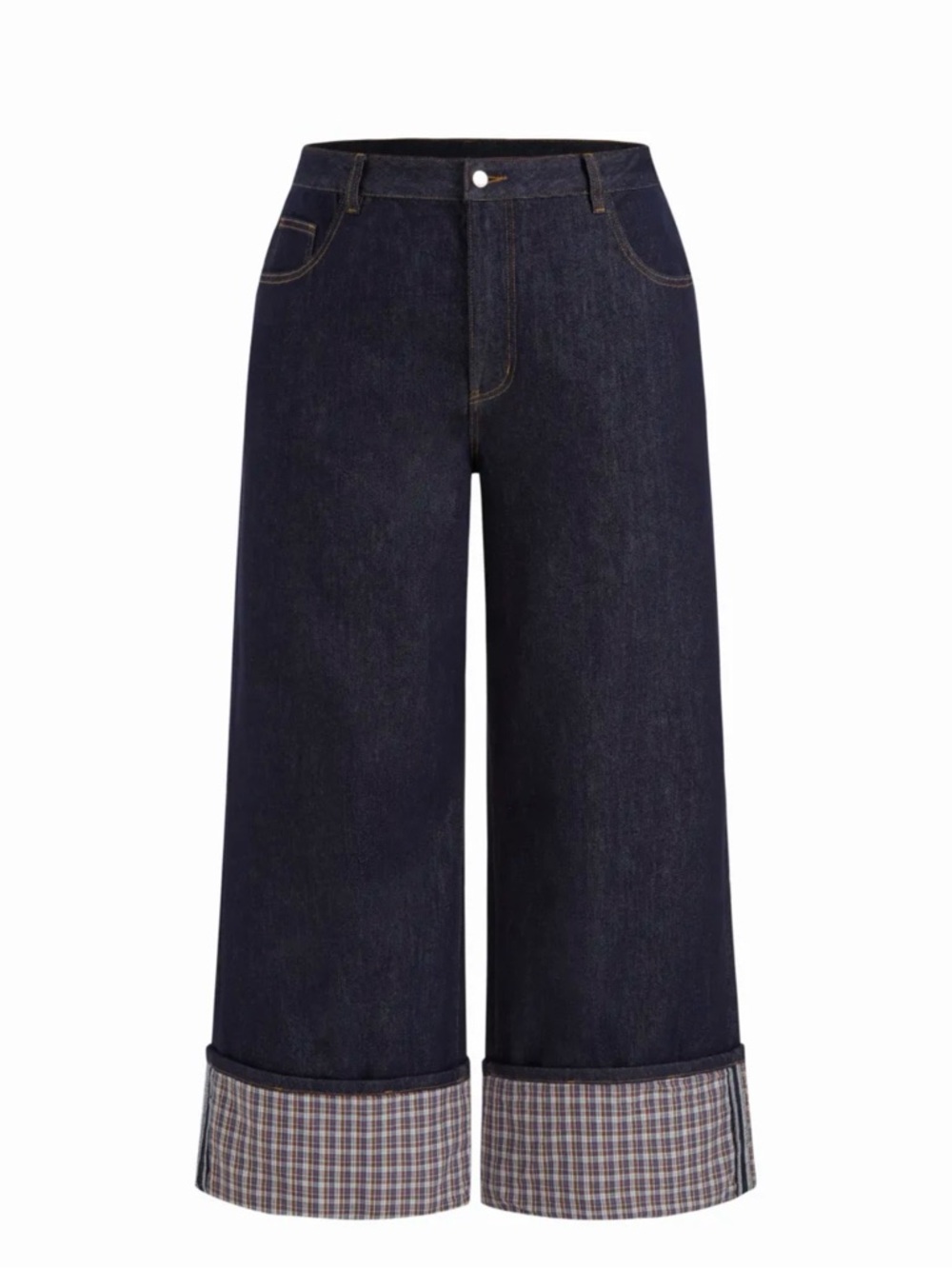 Cider Dark Indigo Jeans with Gold Stitching